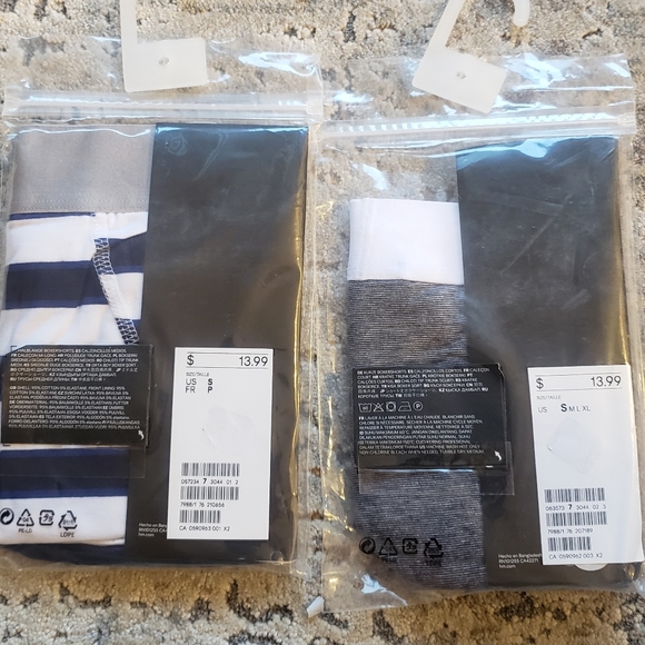 2 × H&M men's boxer shorts trunks. Small. Striped/grey. - Picture 2 of 3